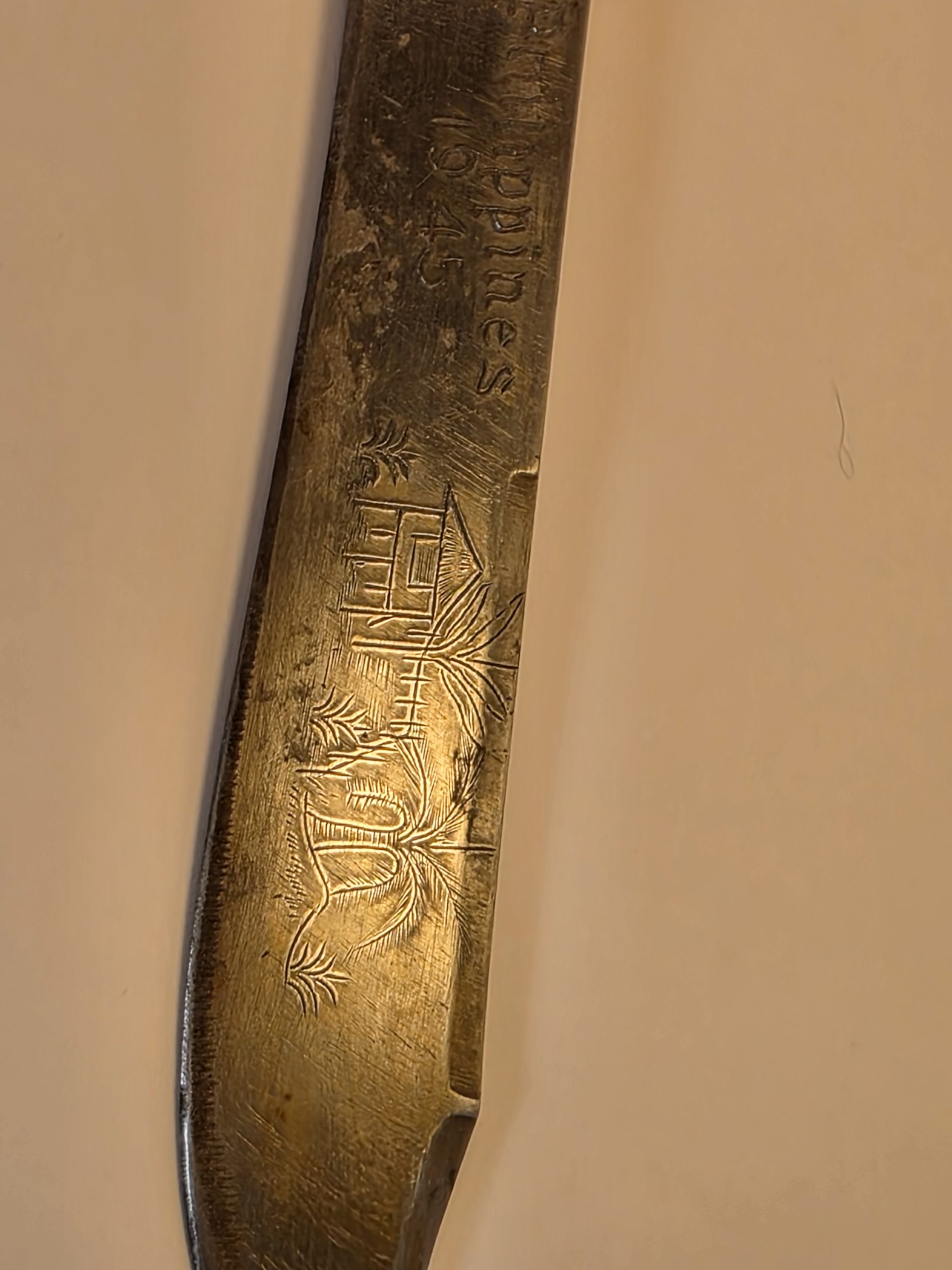 WWII 1945 Philippines Theater Knife โ Hand-Engraved Souvenir Dagger - Image 6